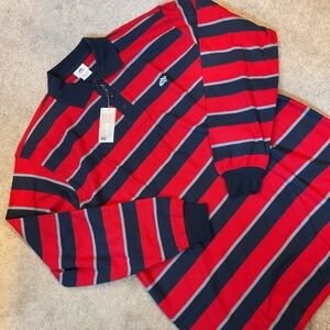 Torte Men’s Red and Blue Striped Polo Shirt Size 2XL